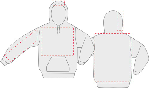 Fatink Textildruck Druckformate Hooded Sweatshirts